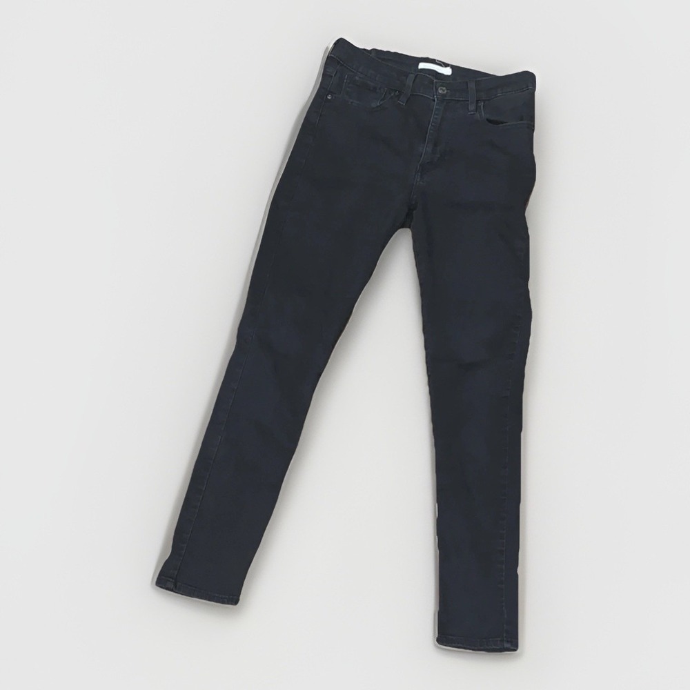 Levi's High Rise Skinny Jeans Black Denim Button Zip 5-Pocket Design W29 L30